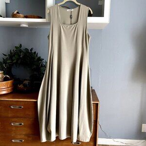 Ivan Grundahl Balloon Hem Dress Cotton Stretch Lagenlook Minimalist